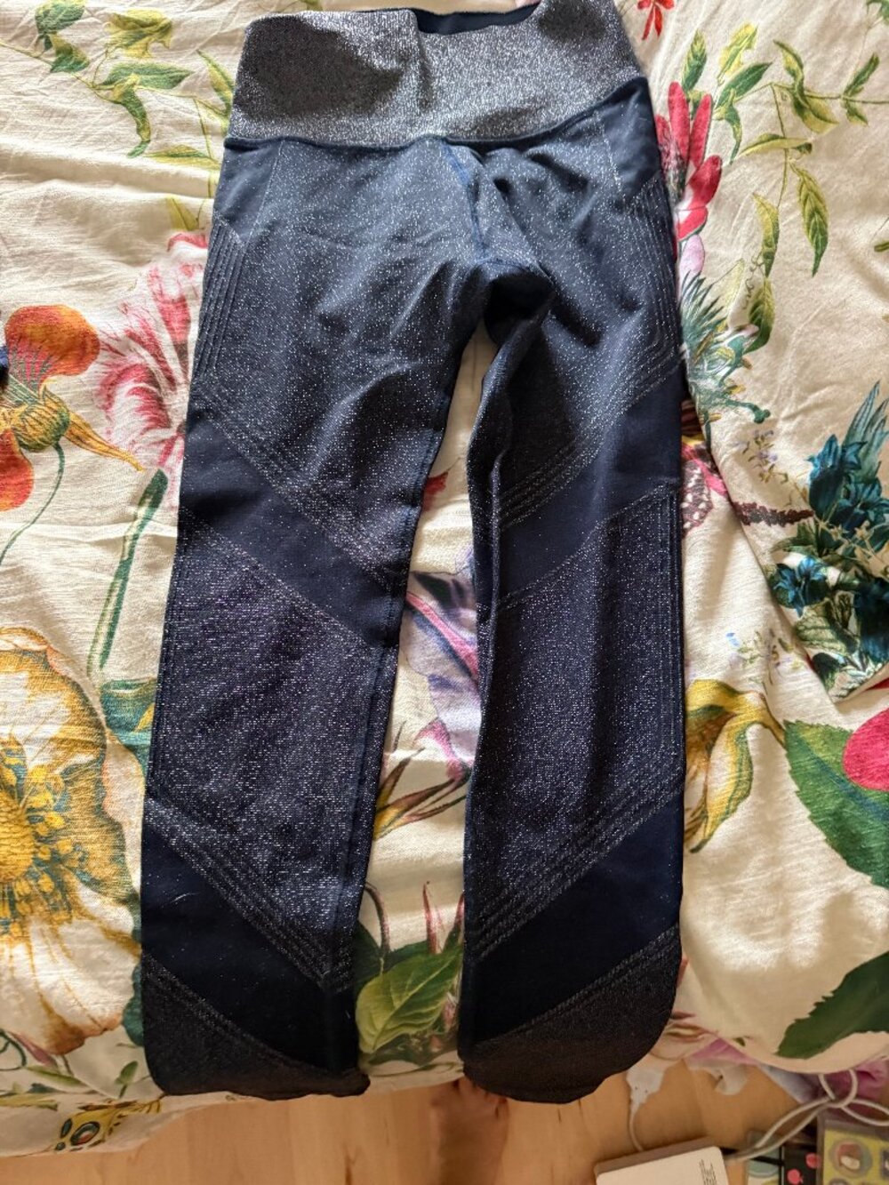 Athleta sparkly navy blue leggings size S